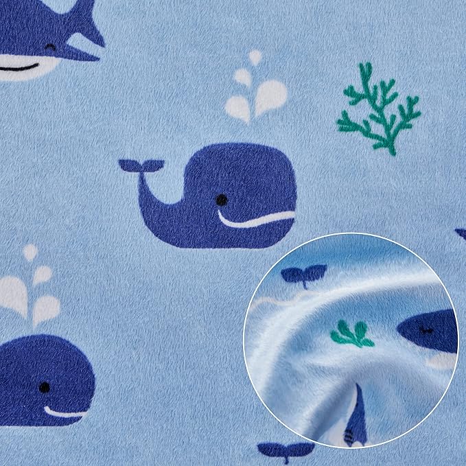 DaysU Silky Micro Soft Plush Baby Blankets for Boys with Print Animal Pattern and Soothing Raised Dots, Double Layer Bed Throws for Baby Crib 30x40 Inches
