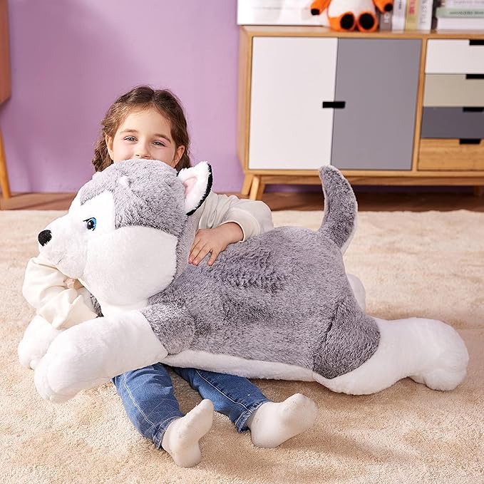IKASA Giant Husky Stuffed Animal Plush Toy,30" Large Dog Puppy Cute Jumbo Soft Toys