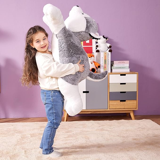 IKASA Giant Husky Stuffed Animal Plush Toy,30" Large Dog Puppy Cute Jumbo Soft Toys