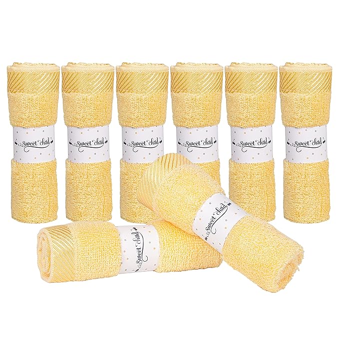 Sweet Child 8-Pack Baby Washcloths - Soft Rayon Washcloth, Baby Wash Cloths