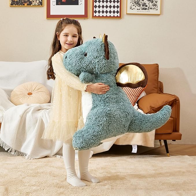 IKASA Giant Dragon Stuffed Animal Plush Toy,23" Large Winged Dinosaur Big Jumbo Soft Toys