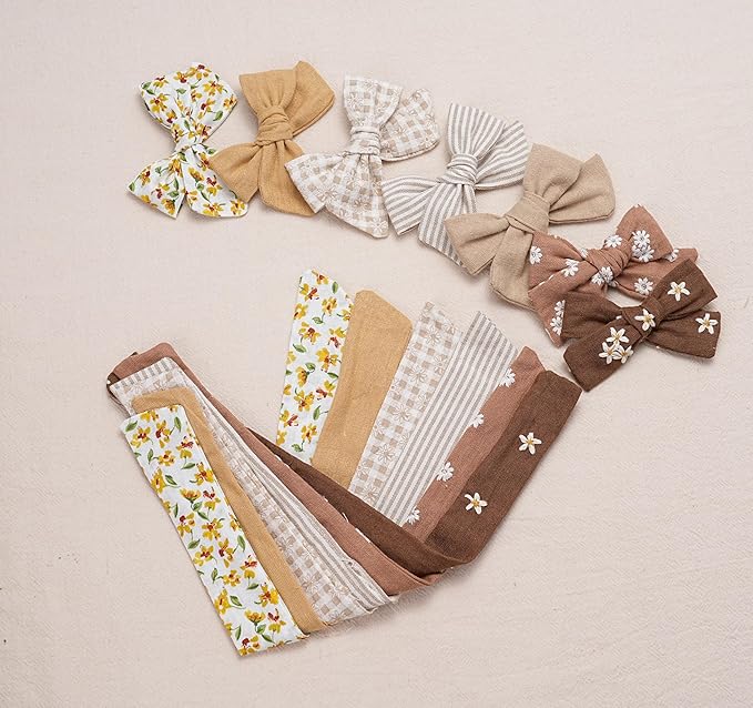 Fancy Clouds Baby Girl Bows and Headbands,14 pcs Stretchy Soft Nylon Hairbands Hair Bows for Newborns
