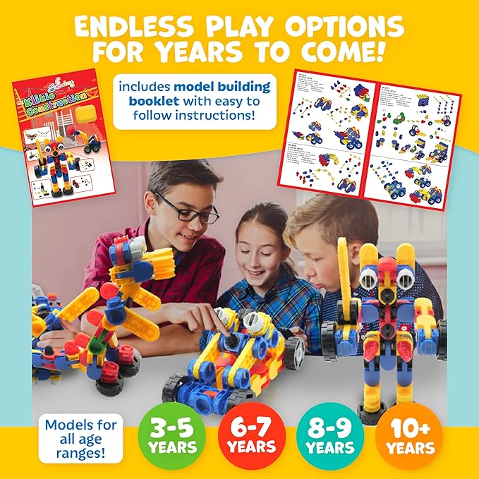 Skoolzy Klikio 8 in 1 Construction Building Engineering Toys 98 7+, Includes