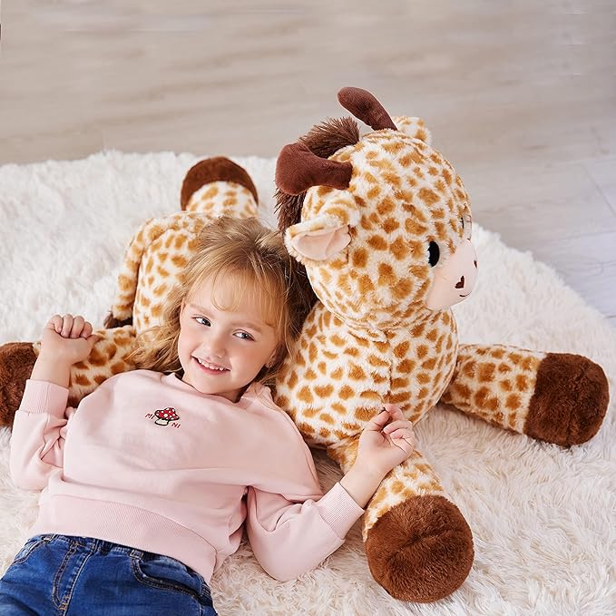 IKASA Large Giraffe Stuffed Animal Plush Toys,Soft Toy 30" Giant Cute Huge Big Size Jumbo Kawaii Fluffy Plushy Fat Oversized Plushie