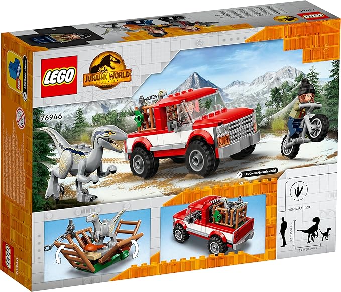 Lego Jurassic World Blue and Beta Velociraptor Capture 76946 - Features Truck, 2 Indoraptor Dinosaur Toys 6+ Years