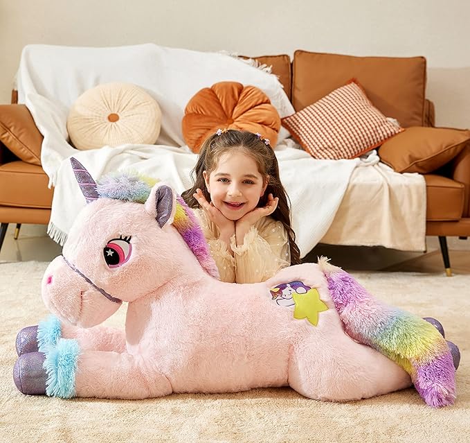 IKASA Giant Unicorn Stuffed Animal Plush Toy,Big Large Jumbo Soft Toys 43" Huge (43 inches,