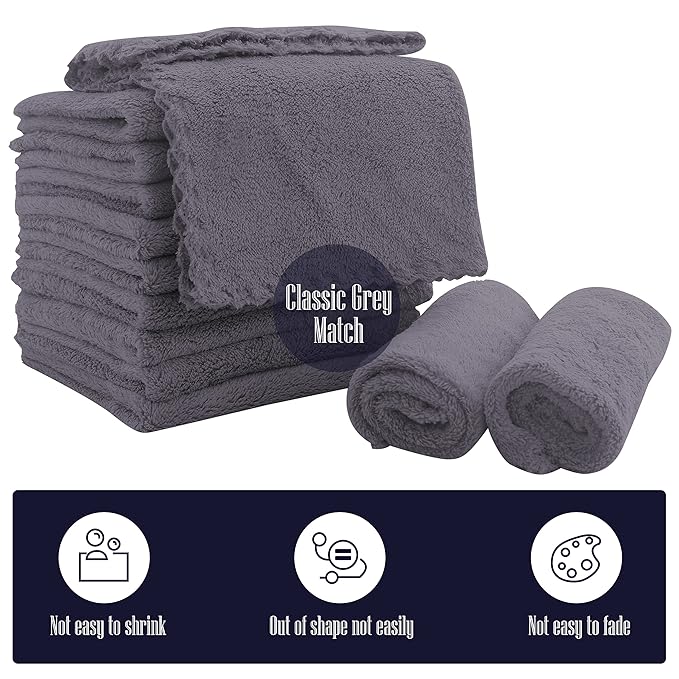 16 Pack Baby Washcloths - Luxury Coral Fleece 10x10 Inch