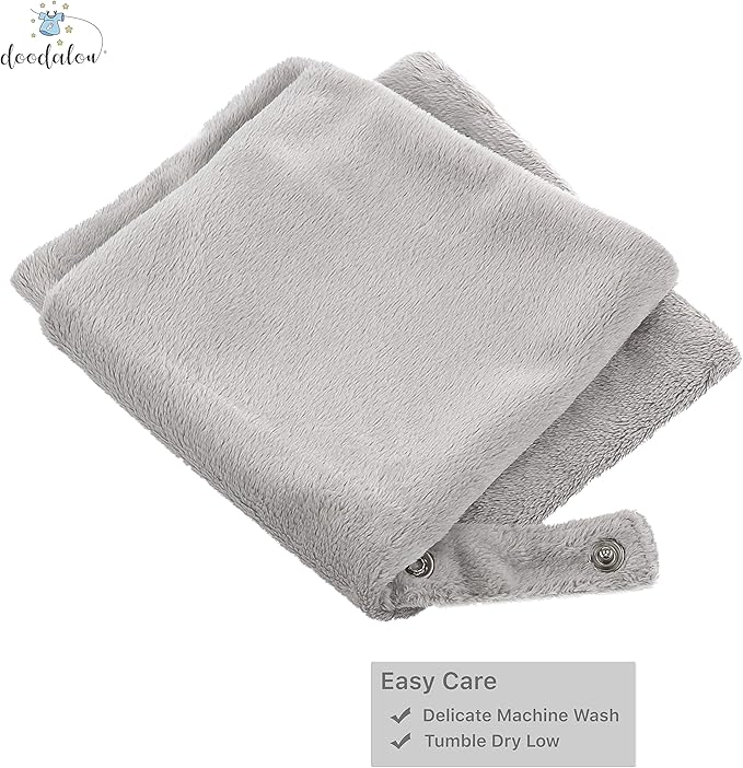Ultra Soft Cotton Minky Velboa Baby Blanket with Snap Closure for Pacifier or Teether, Machine Washable 12 inch 12 inch