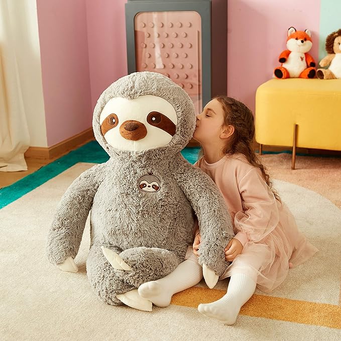 IKASA Large Sloth Stuffed Animal Plush Bradypode Toy for Children 30 inches)