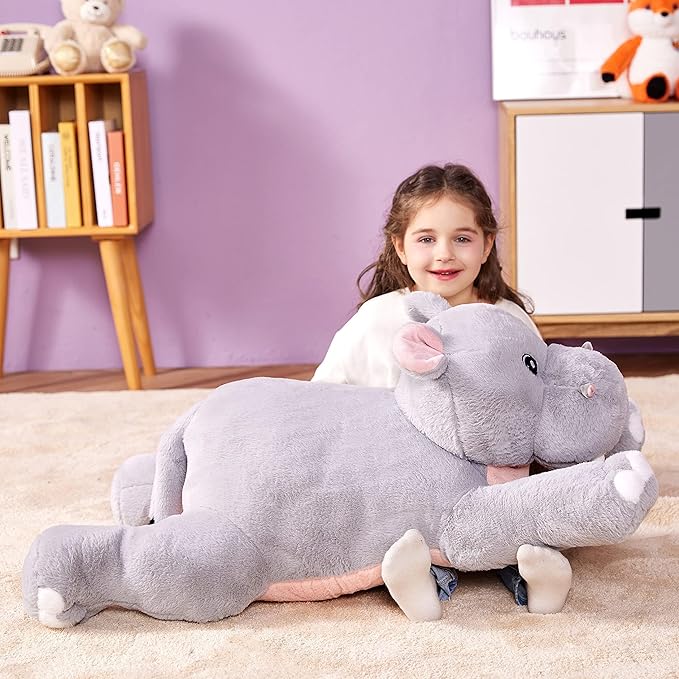 IKASA Giant Hippo Stuffed Animal Plush Toy,Large Hippopotamus Cute 30" Jumbo Soft Toys