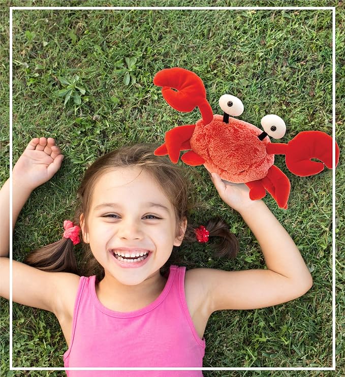 DolliBu Red Crab Stuffed Animal - Super Soft Crab Plush Toy, Cute Crab Ocean Stuffed Animal for Boys and Girls -12 Inches
