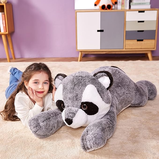 IKASA Giant Raccoon Stuffed Animal Plush Toy,Large Racoon 30" Cute Jumbo Soft Toys