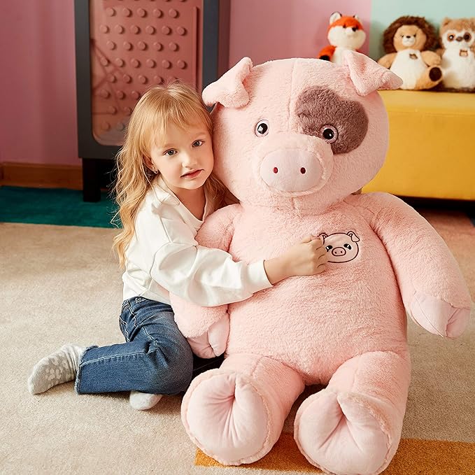 IKASA Stuffed Toy Jumbo Pig, 30'' Plush Animal