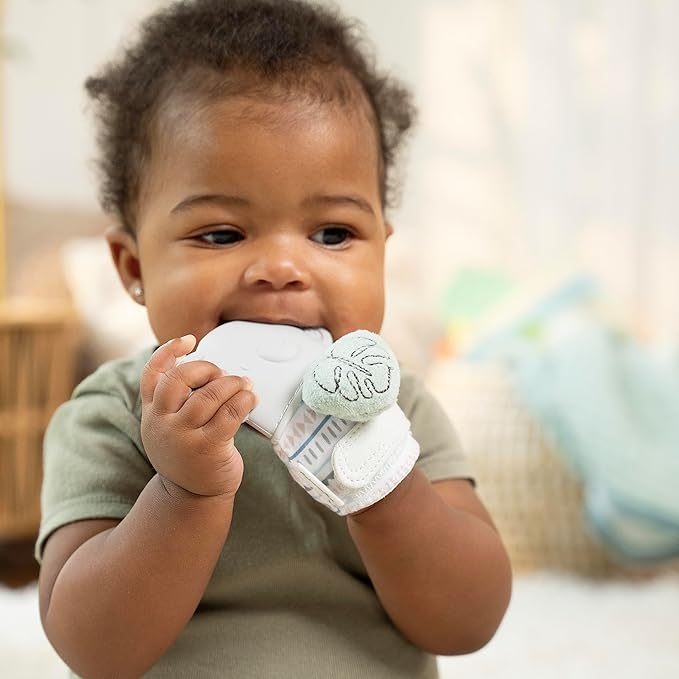 Ingenuity Teething Mitt & Rattle for Baby, BPA-Free Silicone