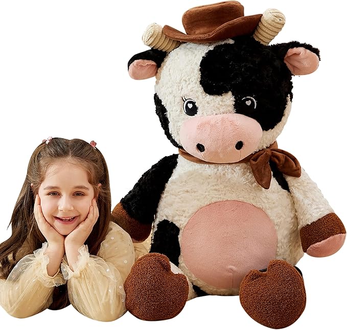 IKASA Giant Cow Stuffed Animal Plush Toy,30 Inches Large Big Jumbo Soft Toys
