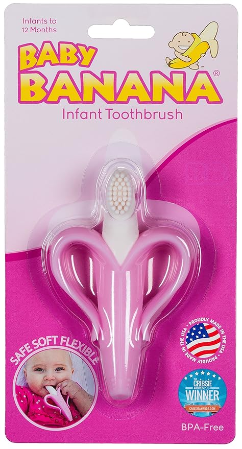 Baby Banana The Original Toothbrush Training Teether Toy, for Babies Infants Toddlers; Teething Relief for Sore Gums
