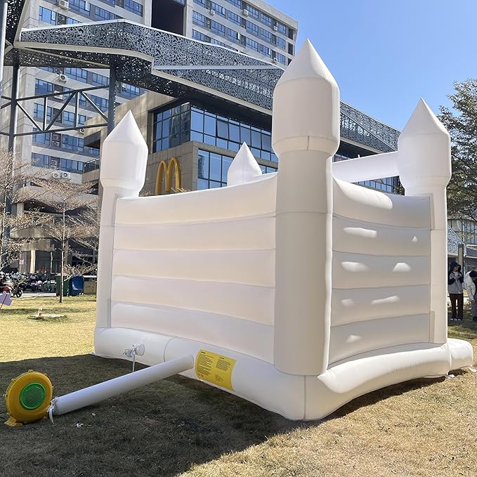 Large White Bounce House 13x13 FT Oxford Material with UL (13' L 13' W 12' H)