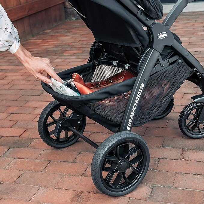 Chicco Bravo 3-in-1 Trio Travel System, Quick-Fold Car Seat and Stroller Combo with KeyFit 30 for Infant | Brooklyn/Navy