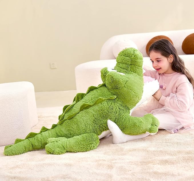 IKASA Giant Crocodile Stuffed Animal Plush Toys,Soft Toy 30" Alligator Large Cute Huge Jumbo Big Size Kawaii Fluffy Fat Plushie