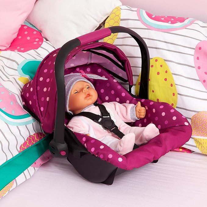 Bayer Design Baby Doll Deluxe Car Seat with Canopy- Polka