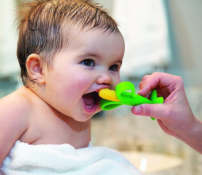 Nuby Soothing Corn Teether, Green