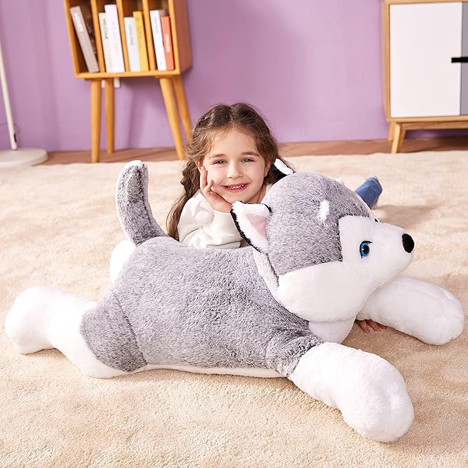 IKASA Giant Husky Stuffed Animal Plush Toy,30" Large Dog Puppy Cute Jumbo Soft Toys