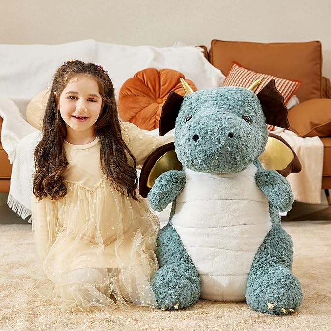 IKASA Giant Dragon Stuffed Animal Plush Toy,23" Large Winged Dinosaur Big Jumbo Soft Toys