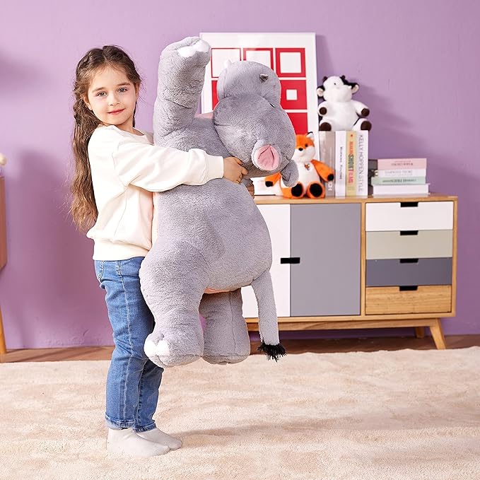 IKASA Giant Hippo Stuffed Animal Plush Toy,Large Hippopotamus Cute 30" Jumbo Soft Toys