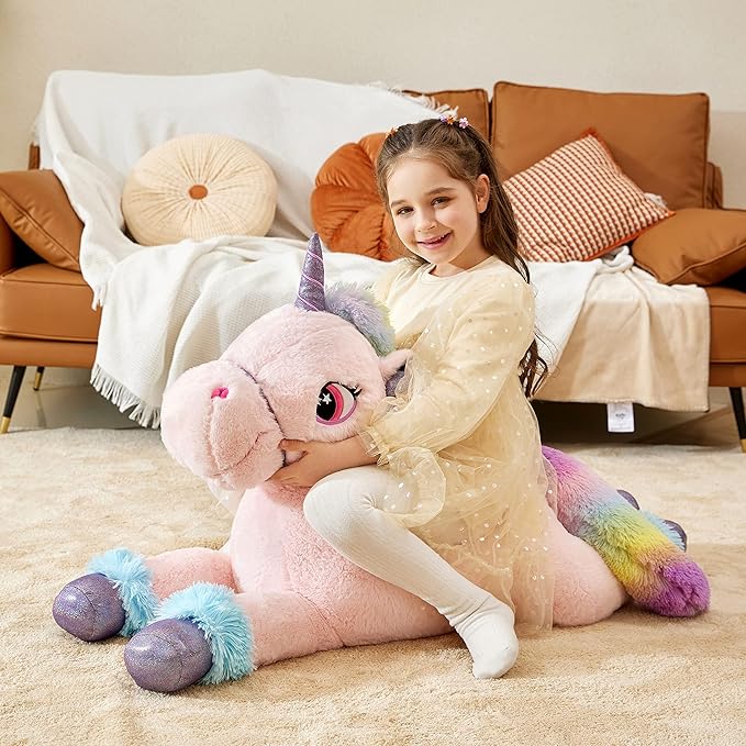 IKASA Giant Unicorn Stuffed Animal Plush Toy,Big Large Jumbo Soft Toys 43" Huge (43 inches,