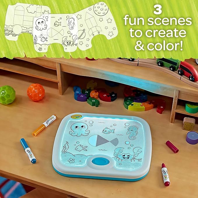 Crayola Light Up Activity Board, Sensory Toy for Toddlers & Kids, Light Box, Light Up Coloring Board, Toys & Gifts for Kids, 3+