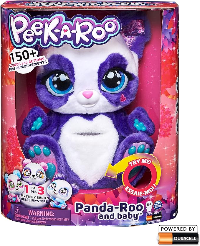Interactive Panda-Roo Plush Toy with Mystery Baby-Roo Surprise - Over 150 Sounds & Actions, 10+ Engaging Games 5+