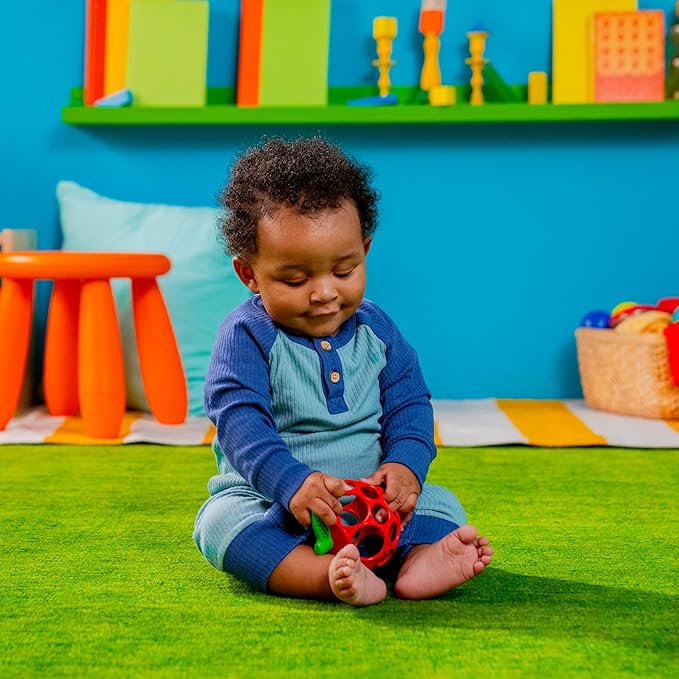 Bright Starts Oball Easy Grasp Red Apple Teether Toy, Hold My Own Collection