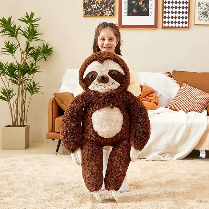 IKASA Giant Sloth Stuffed Animal Hanging Three Toed 30" Plush Toy,Large Big Jumbo Soft Toys