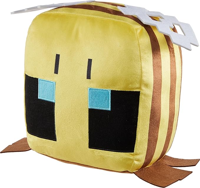 Minecraft Cuutopia Bee Plush, 10-inch Soft Rounded Pillow Doll