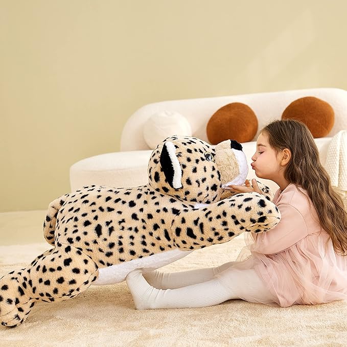 IKASA Giant Cheetah Stuffed Animal Plush Toy,Large Leopard Cute Jumbo Soft Toys 30 inches)