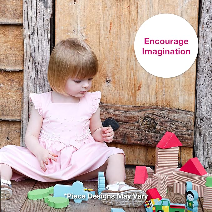 Edushape My Soft World Town Blocks for Toddlers 1-3 - Set of 29 Foam Blocks for Pretend Play, Creativity