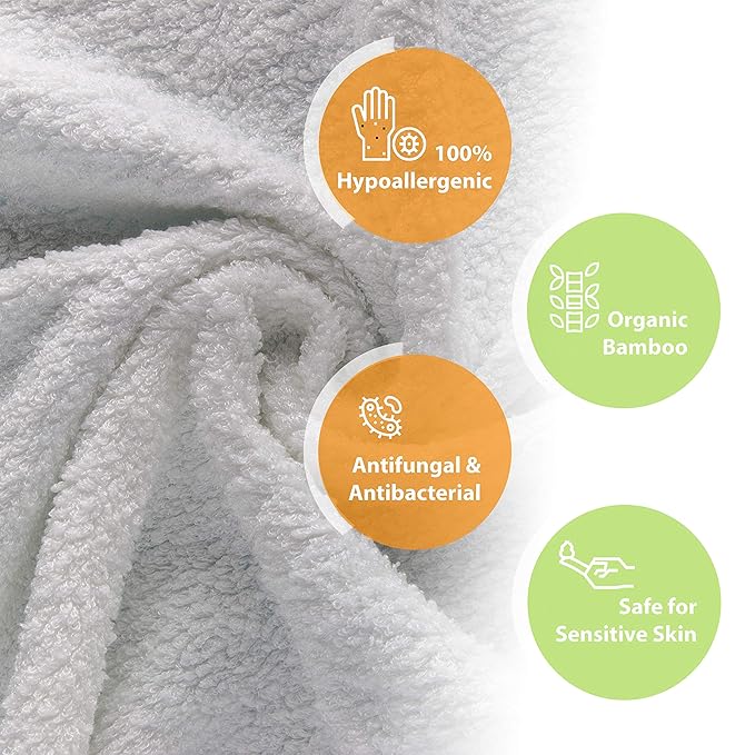 Jumpy Moo's Baby Washcloths - 100% Rayon from Bamboo, Ultra Thick 10x10 inches