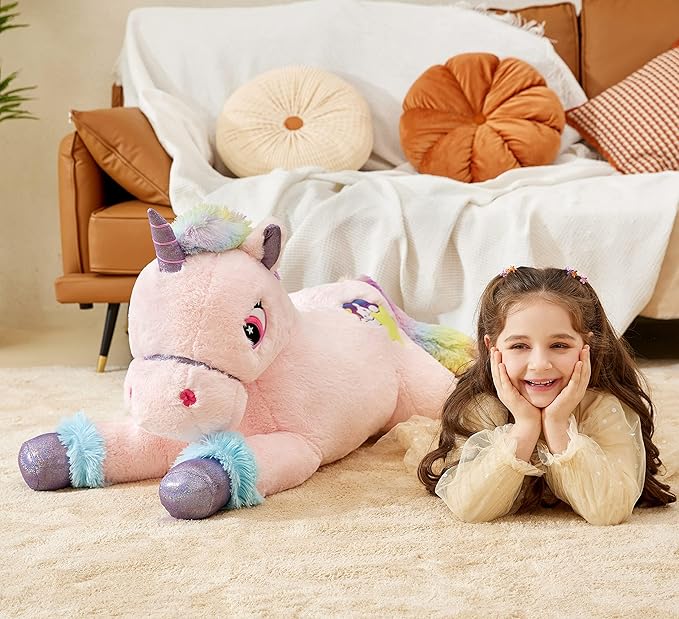 IKASA Giant Unicorn Stuffed Animal Plush Toy,Big Large Jumbo Soft Toys 43" Huge (43 inches,