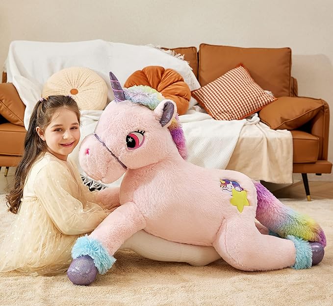 IKASA Giant Unicorn Stuffed Animal Plush Toy,Big Large Jumbo Soft Toys 43" Huge (43 inches,