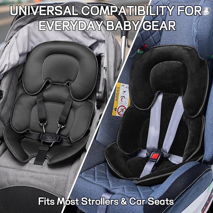 Universal Baby Seat Liner – Reversible Infant Car Seat Insert & Stroller Cushion – Head & Body Support for Newborns – All-Season Soft Pad for Swings, High Chairs, Travel – Gift-Ready, Machine Washable