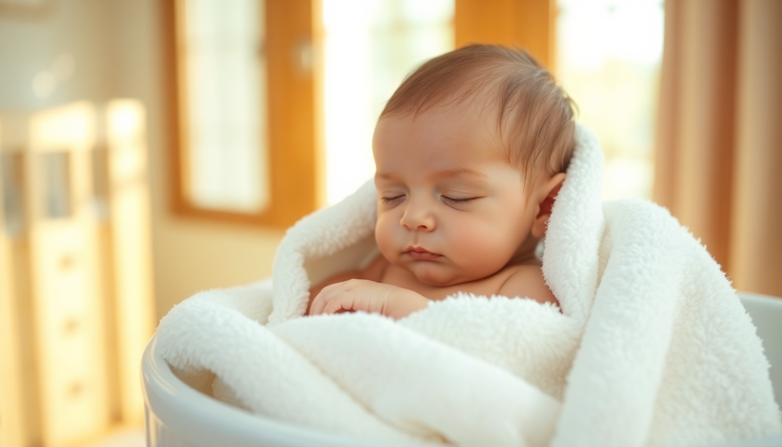 Cozy baby towels designed for delicate skin, offering softness and comfort.