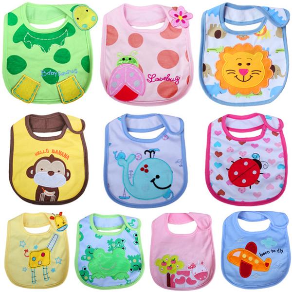 Soft-and-absorbent-infant-bibs-with-cute-designs-for-feeding-and-teething