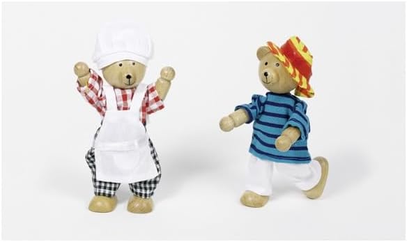 Goki Flexible Puppets Bears Benna & Bennoh with Wardrobe Doll, (51914)