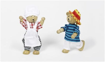 Goki Flexible Puppets Bears Benna & Bennoh with Wardrobe Doll, (51914)