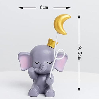 1 Pair Blue Elephant Cake Toppers, Elephant Figure Collection Playset