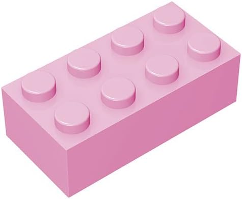 Classic Bulk Brick Block 2x4, 200 Piece Building Brick Pink 3001, Creative