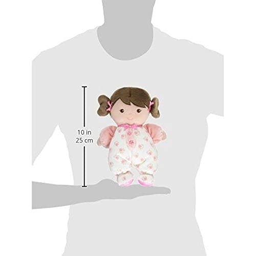 Baby Starters Plush Baby Doll with Rattle, Brunette Olivia 9 inch