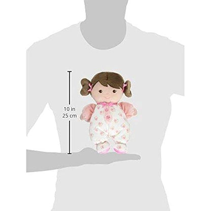 Baby Starters Plush Baby Doll with Rattle, Brunette Olivia 9 inch