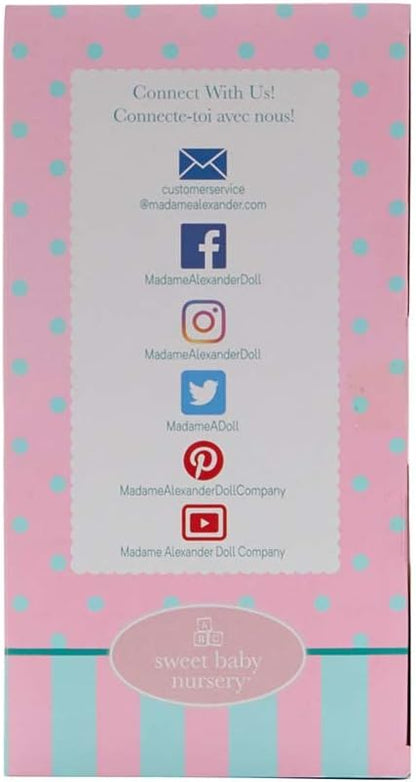 Madame Alexander 14-Inch Baby Cuddles Doll with Bottle, Pink Floral, Light Skin Tone