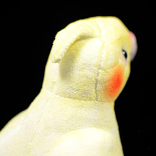 ZHONGXIN MADE Yellow Cockatiel Plush Toy - Simulation 7 Inch Parrot Stuffed Animal, Cute Little Bird Doll as Gift for Your Friends